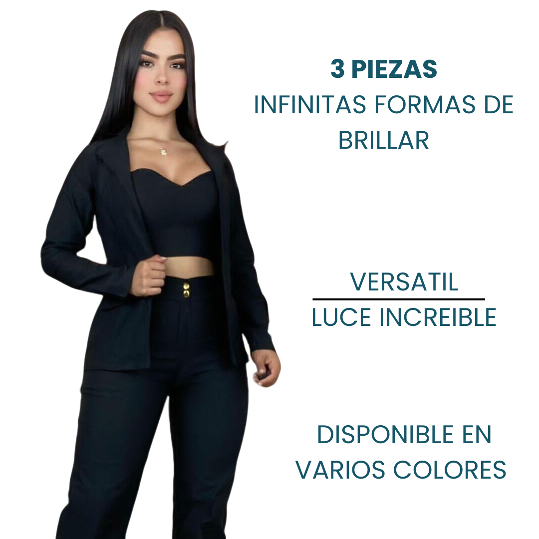 Conjunto 3 Piezas Amaia Elegante y Exclusivo